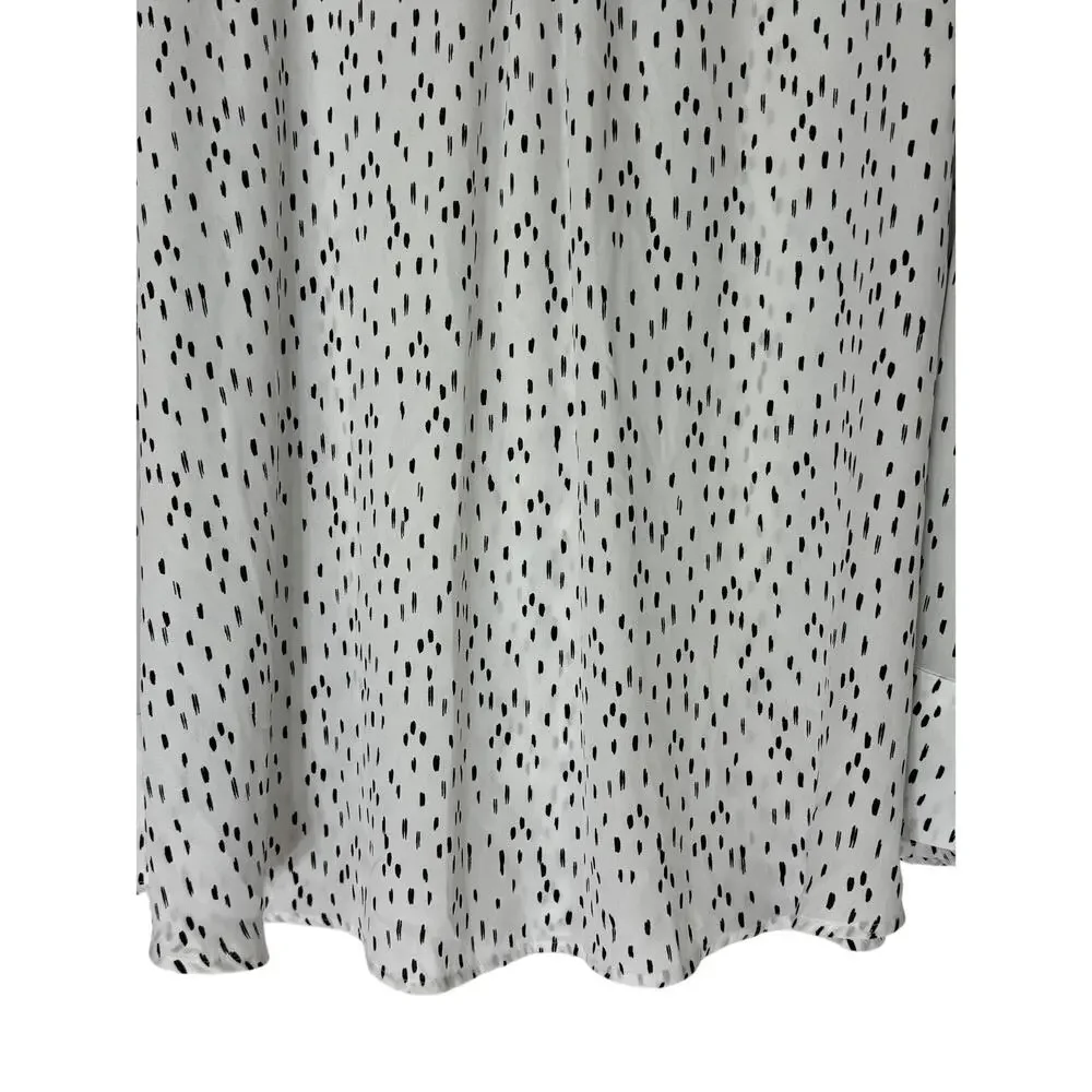 Worthington Woman White & Black Long Sleeve V-neck Collar Blouse Top Size 4X - Picture 7 of 10